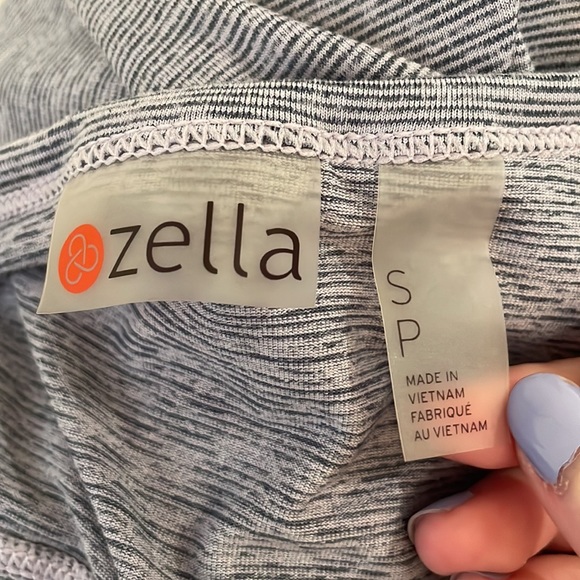 Zella Striped Purple Cutout Neck Long Sleeve Workout Top - Picture 6 of 8